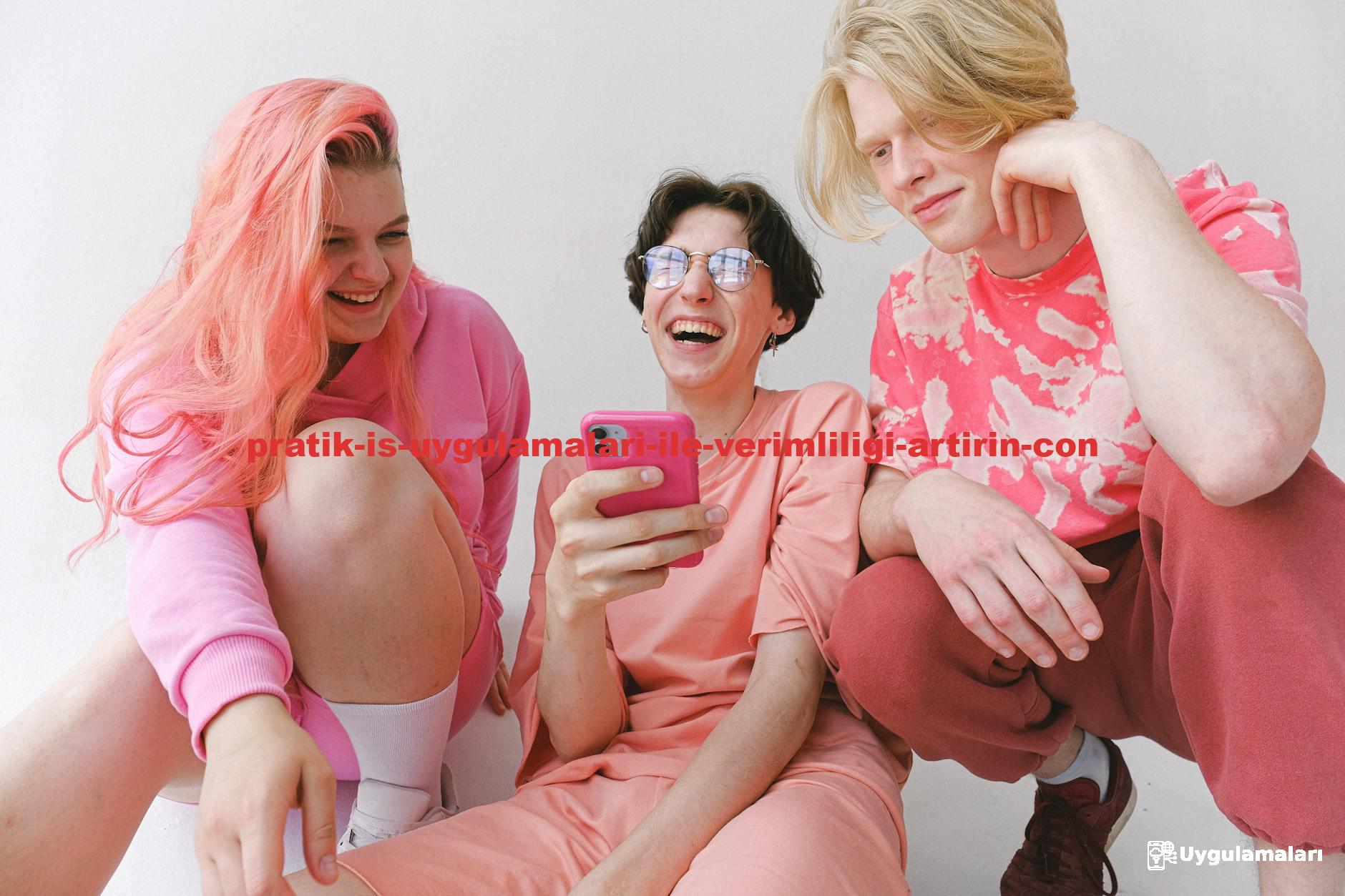 Three friends laughing and enjoying each other