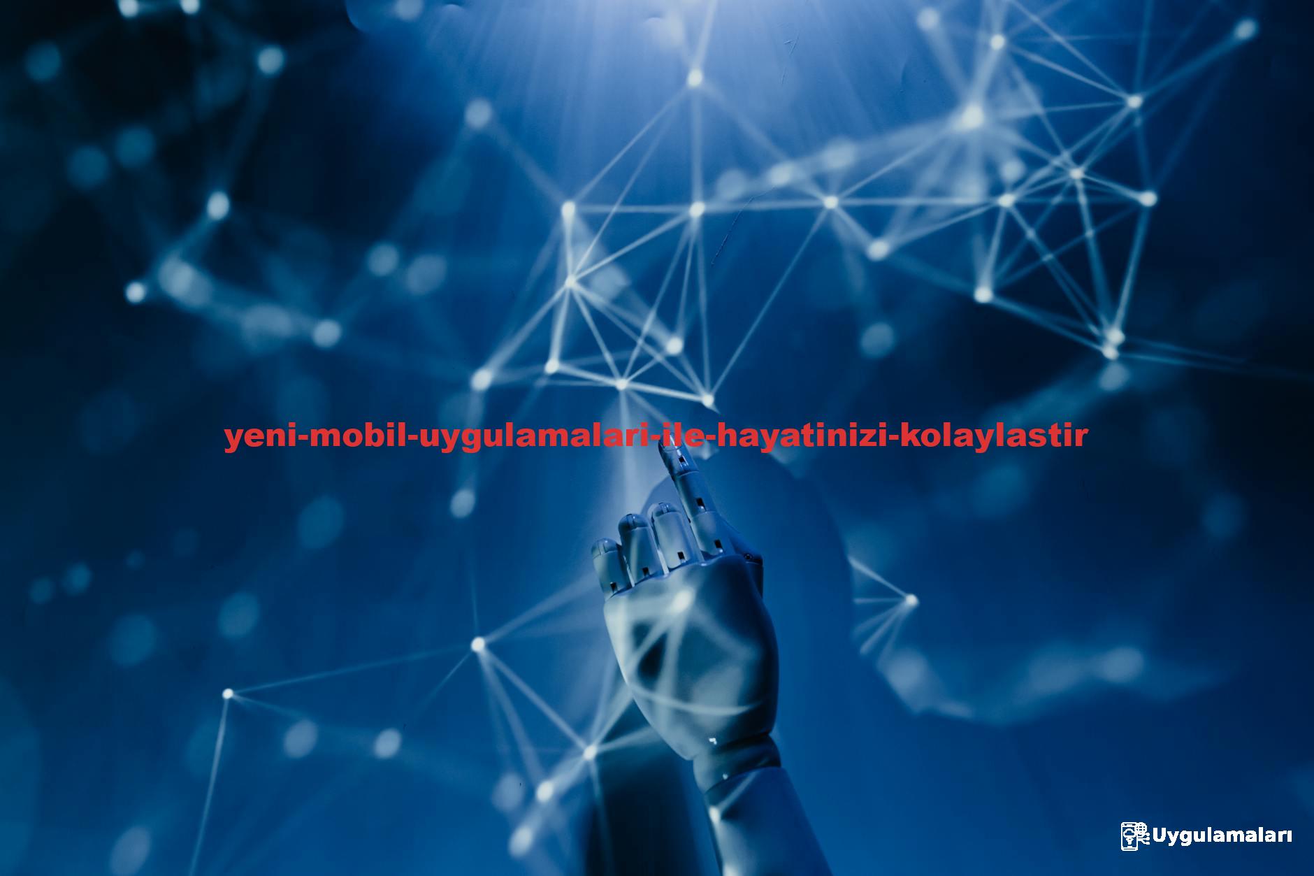 A robotic hand reaching into a digital network on a blue background, symbolizing AI technology.