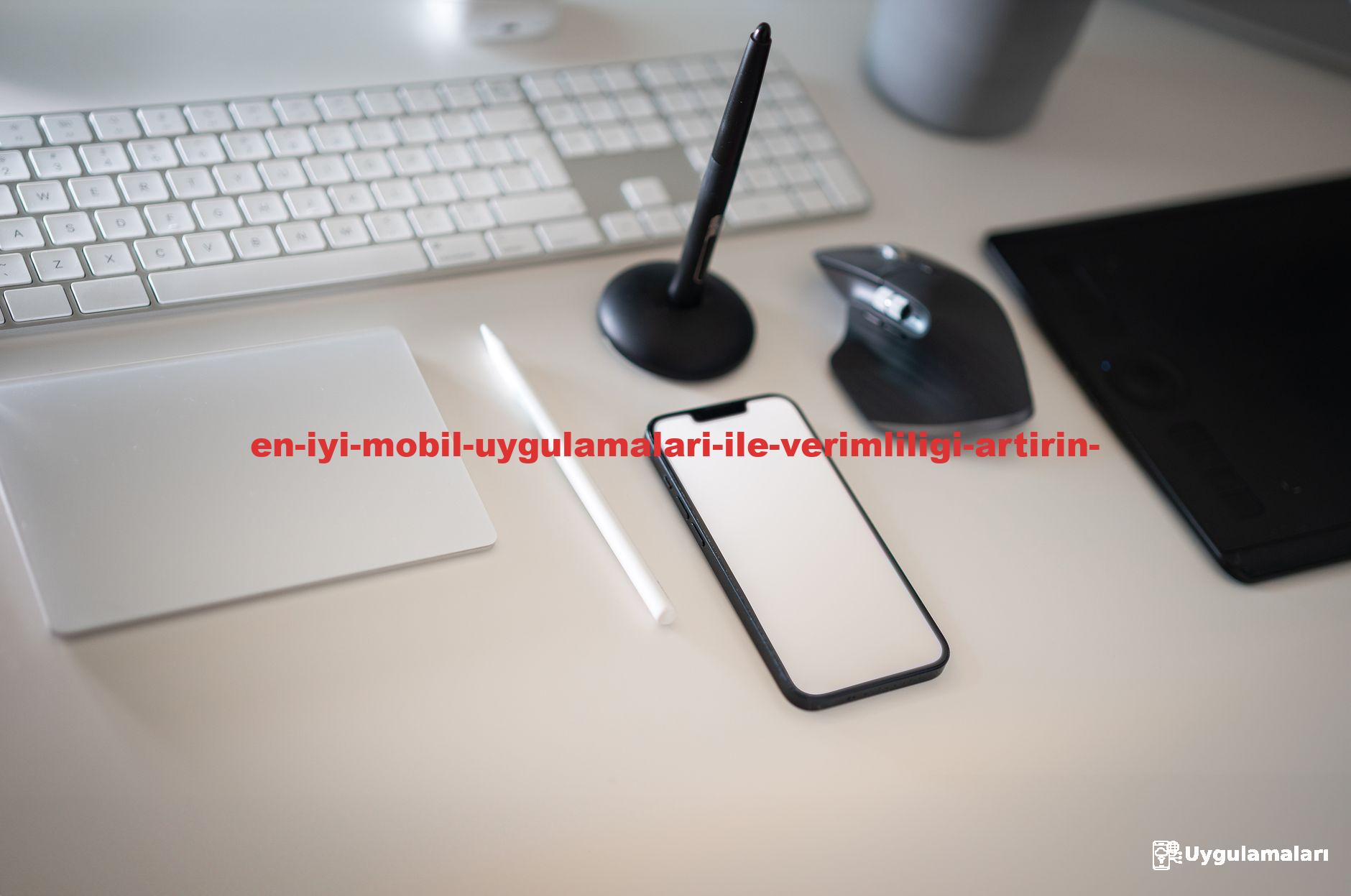 Clean and modern workspace featuring keyboard, smartphone, and wireless mouse with minimalistic design.
